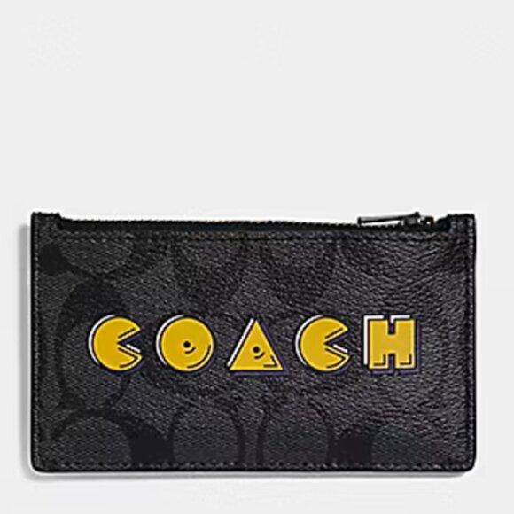 Coach Men Limited Edition Pac Man Zip Card Wallet Case - Picture 1 of 12